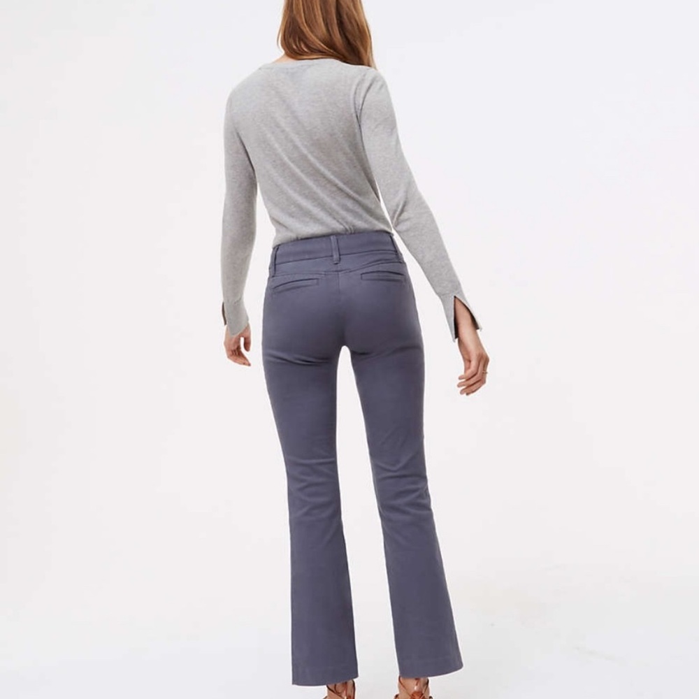 NWT Loft Gray Bootcut Sanded Sateen Chinos in Marisa Fit, 00 - Picture 3 of 13